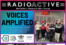 Voices Amplified: Feb. 23, 2023 RadioActive KRCL graphic for Feb. 23, 2023