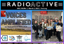 Voices Amplified: March 2, 2023 RadioActive KRCL graphic for March 2, 2023