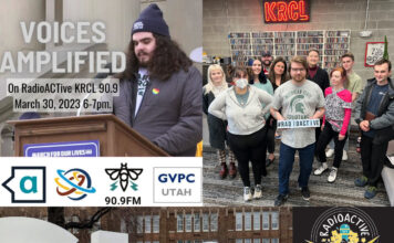 Voices Amplified: March 30, 2023 RadioActive KRCL graphic for March 30, 2023