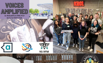 Voices Amplified: April 6, 2023 RadioActive KRCL graphic for April 6, 2023