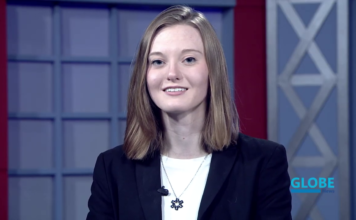 Globe News: May 2, 2023, episode 2 Addison Whitmer in the TV studio