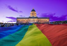 Here’s the event lineup for this year’s Pride Week Pride flag at the Utah Capitol building