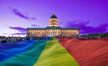 Here’s the event lineup for this year’s Pride Week Pride flag at the Utah Capitol building