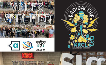 Voices Amplified: Spring 2023 finale RadioActive KRCL graphic for April 27, 2023