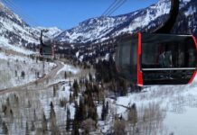 Little Cottonwood gondola project gets passing council vote Still image of gondola descending Little Cottonwood Canyon