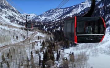 Little Cottonwood gondola project gets passing council vote Still image of gondola descending Little Cottonwood Canyon