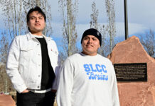 Two brothers work to promote diversity and Native American heritage at SLCC Twin brothers Joey, left, and Joseph Du Shane-Navanick pose in front of a land acknowledgement plaque