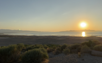 ‘People’s Great Salt Lake Summit’ seeks to push elected leaders to do more Sun descending in sky over Great Salt Lake
