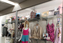 Fashion Institute open house presents an array of style, fashion Vintage clothing and other items inside a clear display case