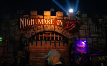 This year’s Nightmare on 13th boasts two new ‘nightmares’ Nightmare on 13th logo on the attraction's wall