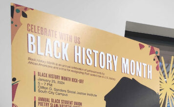 Black History Month events at SLCC begin Thursday Yellow poster with information about Black History Month events for 2024