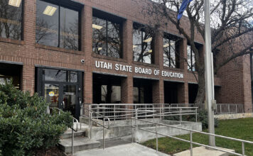 State educators chime in on the nation’s — and Utah’s — lagging literacy rates Entrance to Utah State Board of Education administration building
