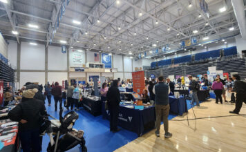 Twice-annual fair at SLCC gives even former students career opportunities Job fair underway inside a campus arena