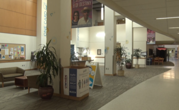 Spring clothing drive aims to provide students with attire for interviews, jobs A UWHEN donation box inside South City Campus