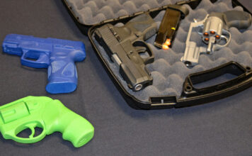 We took a state-approved concealed carry permit class. This is what we learned. Concealed carry course props on display