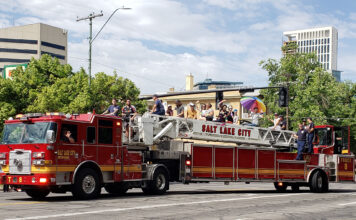 Utah’s 2024 Pride Parade weaves through downtown Salt Lake City, fostering alliances Salt Lake City fire truck on the parade route