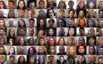 Here’s what some Utah college students are learning about political discourse Screenshot of dozens of people chatting virtually