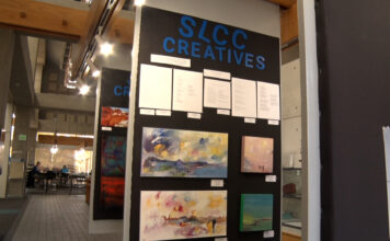 Redwood Markosian Library branches out to display SLCC community’s artistic talent Artwork displayed on SLCC Creatives posterboard