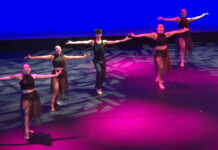 Salt Lake Community College’s Dance Company turns movement into an artistic visual escape Five dancers perform a routine on stage