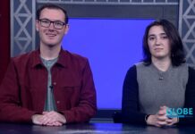 Globe News: Dec. 10, 2024 Carter and Ashlee sitting at a desk and hosting a news show