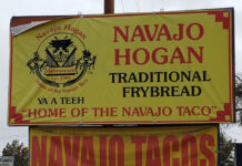 Restaurant review: Navajo Hogan, frybread at its best Sign for Navajo Hogan restaurant in Salt Lake