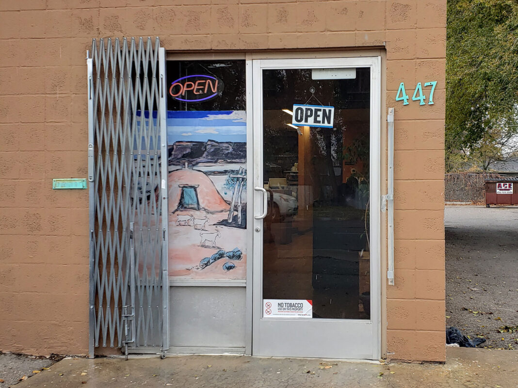 Entrance to Navajo Hogan restaurant