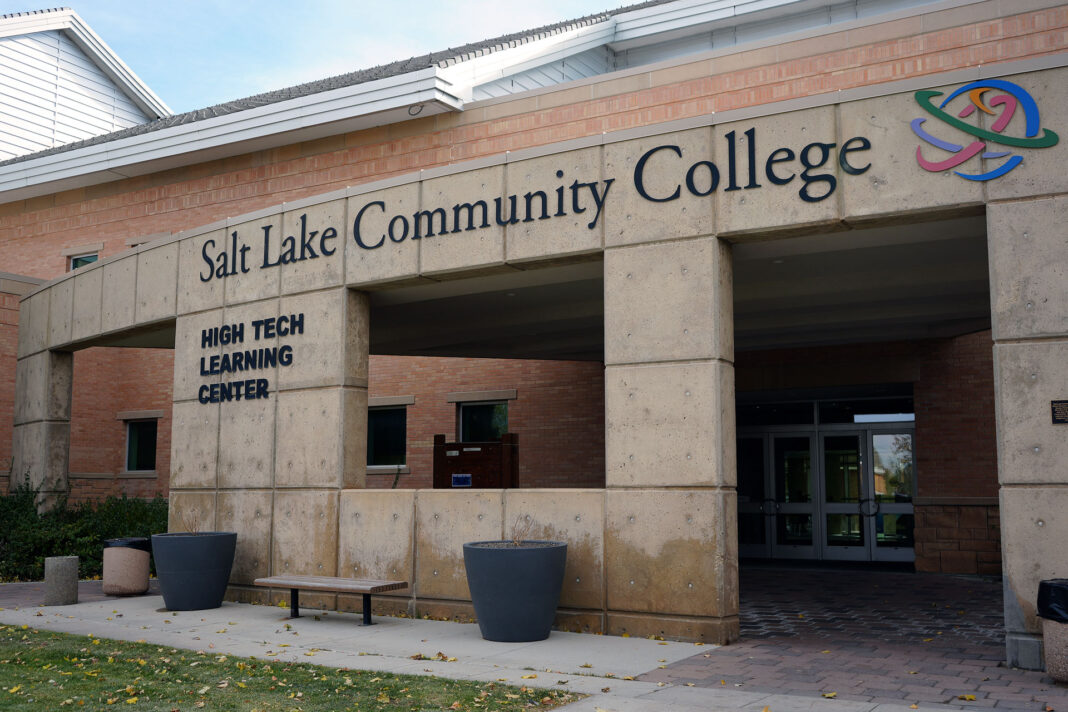Outside the entrance to the SLCC High Tech Learning Center