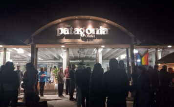 Patagonia SLC hosts 20th Backcountry Film Festival Line forming outside Patagonia store in Salt Lake City