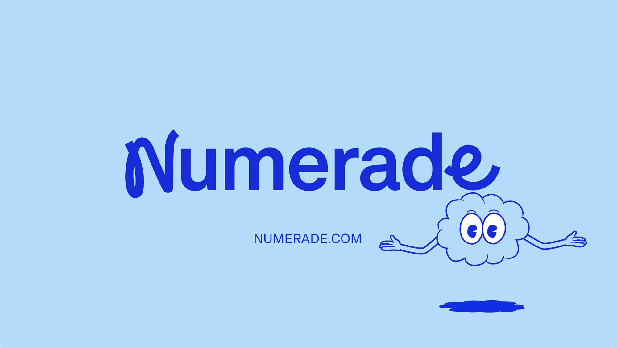 Numerade wordmark with website and mascot, Ace
