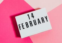 Globe staff picks to celebrate Valentine’s Day Sign with letters "14 FEBRUARY" on tricolor background