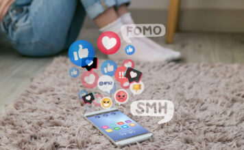 Op-ed: Gen Z’s dark humor masks deeper mental health struggles Illustration of social media buttons emanating from a smartphone on the floor