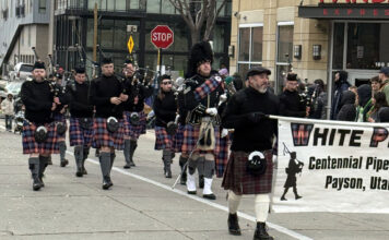 Hibernian Society brings Irish traditions back to Salt Lake City Pipe band members playing an Irish song