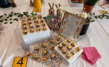 Sweet and savory: Spring Fling cooking competition tests SLCC culinary students Carrot cake bites with candied carrots and custard on top sitting on a buffet table