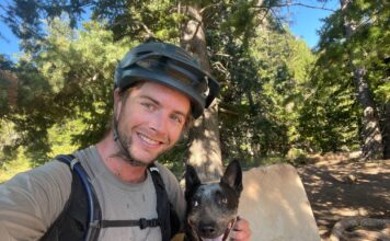 SLCC faculty and students discuss outdoor recreation in Utah Sam taking a selfie with his dog, Milo