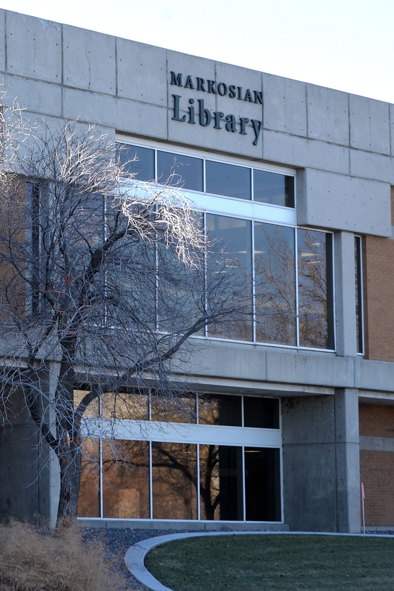View of north face of the Markosian Library