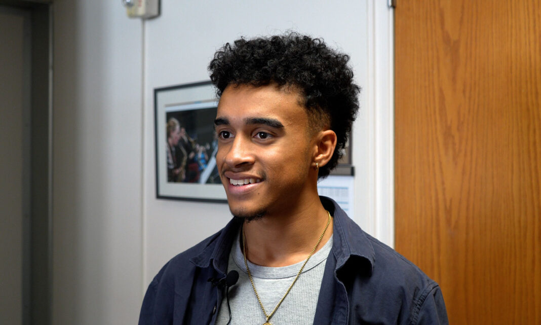 Isaiah answering a question during an interview