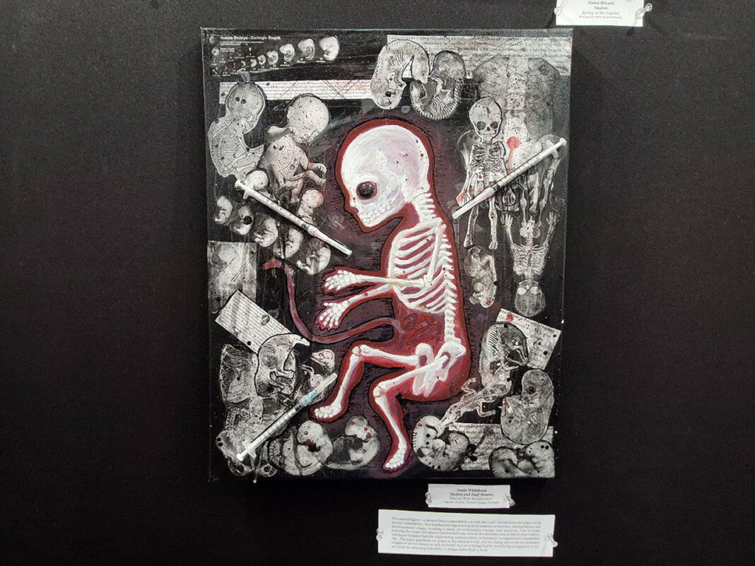 Painting depicting a fetus