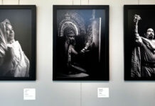 George S. & Dolores Doré Eccles Gallery features local voices and stories through art Three framed black-and-white photos hanging on a wall