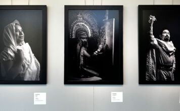 George S. & Dolores Doré Eccles Gallery features local voices and stories through art Three framed black-and-white photos hanging on a wall