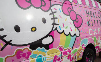 Photos: Hello Kitty Cafe Truck makes friends in Utah Truck exterior wrapped with a Hello Kitty design