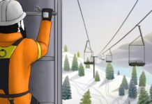 SLCC launches first ski lift mechanic program in Utah Illustration of ski lift mechanic climbing a pole