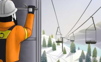 SLCC launches first ski lift mechanic program in Utah Illustration of ski lift mechanic climbing a pole