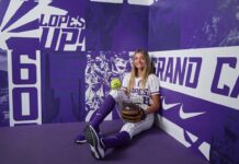 Ellie Pond: Former SLCC softball standout begins new chapter Ellie Pond wearing GCU softball uniform in school dugout