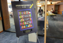 In photos: SLCC celebrates Black voices with African American Read-In and Poetry Slam Posterboard for African American Read-In being displayed outside the Oak Room