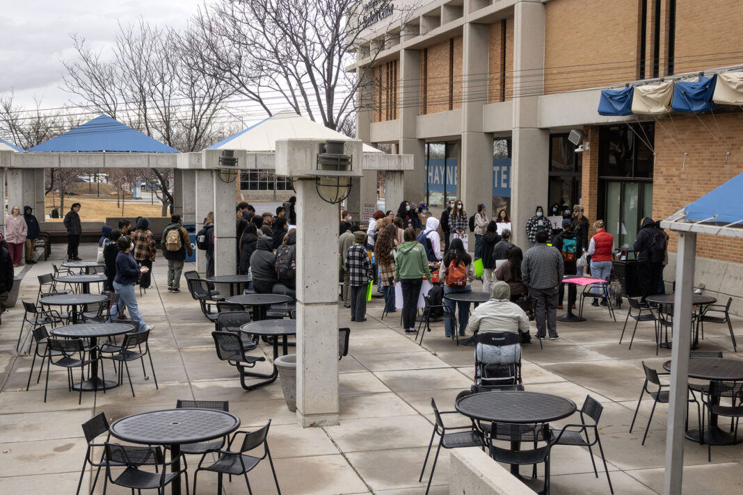 Landscape photo of public speaking but a wider angle