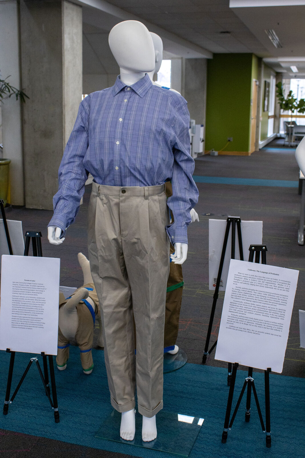Mannequin wearing student-designed clothing
