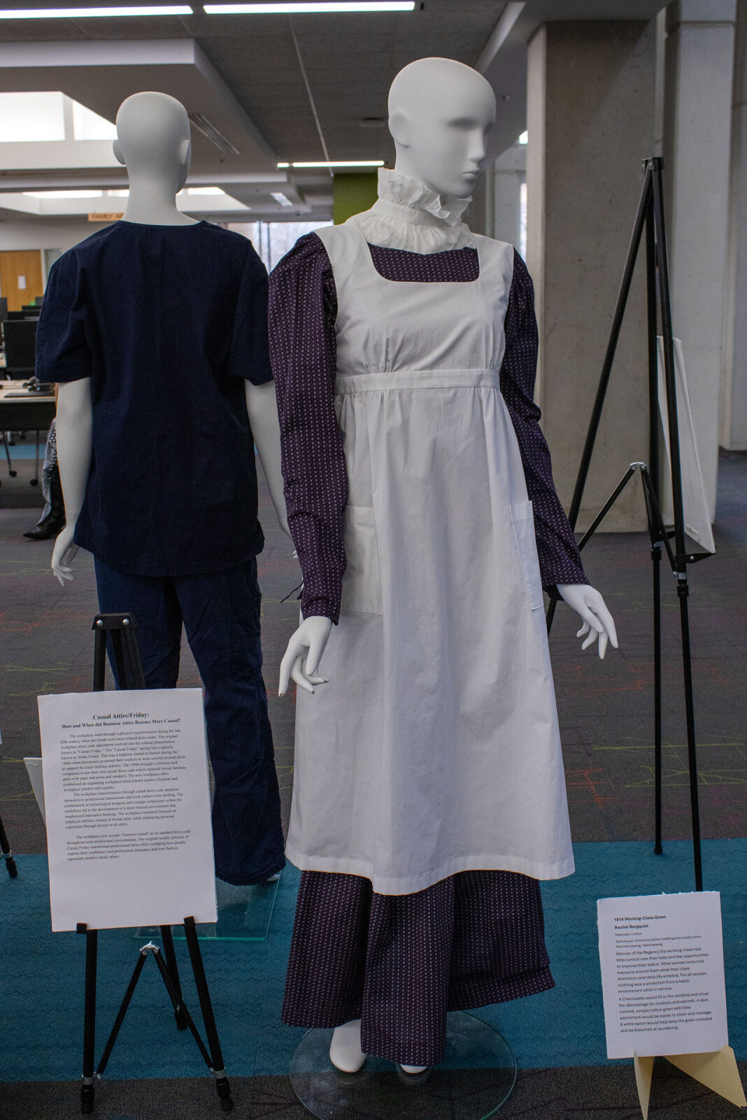 Mannequin wearing Regency period clothing designed by a student