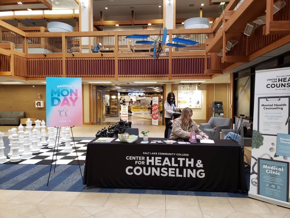 CHC table located inside the Student Center