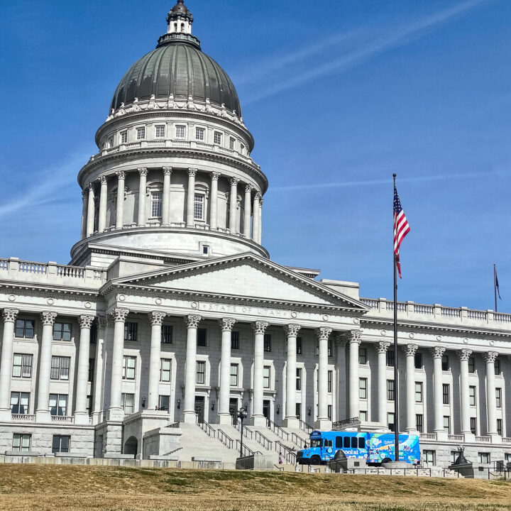 Utah State Capitol under a blue sky