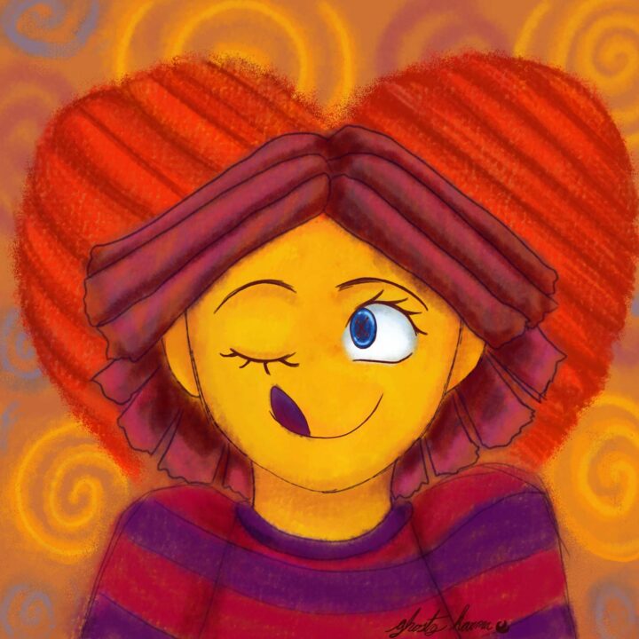 Illustration of the person described in the poem "I like myself"